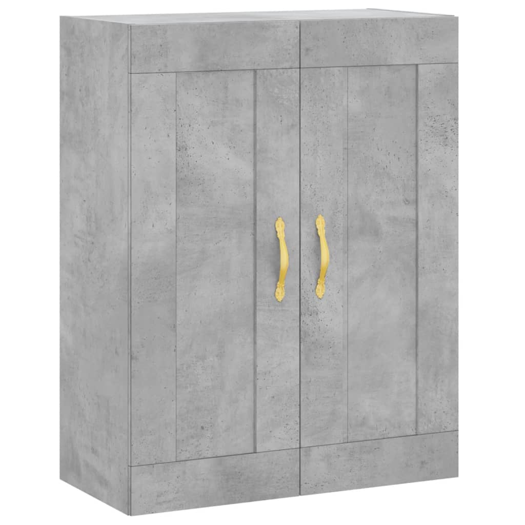 betonszürke szerelt fa fali szekrény 69,5 x 34 x 90 cm