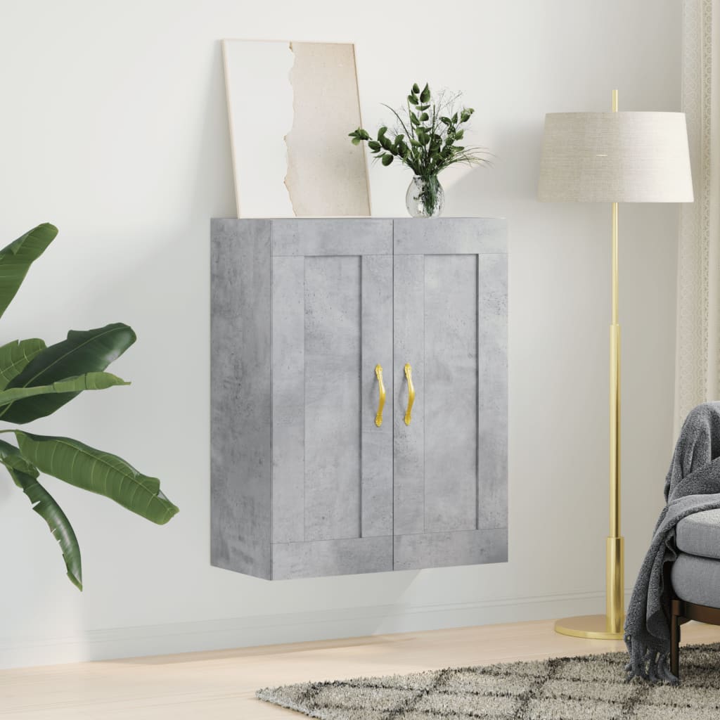 betonszürke szerelt fa fali szekrény 69,5 x 34 x 90 cm