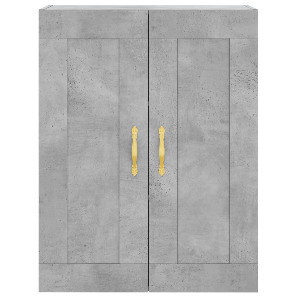 betonszürke szerelt fa fali szekrény 69,5 x 34 x 90 cm