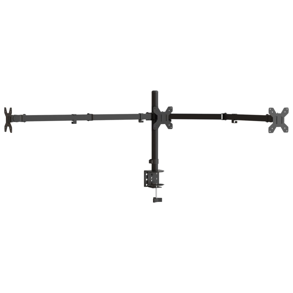 tripla fekete acél monitorállvány VESA 75/100 mm