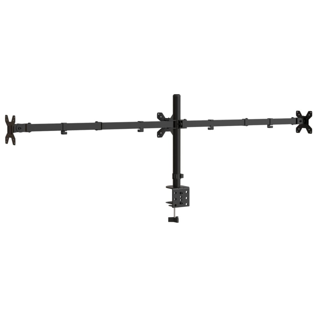 tripla fekete acél monitorállvány VESA 75/100 mm