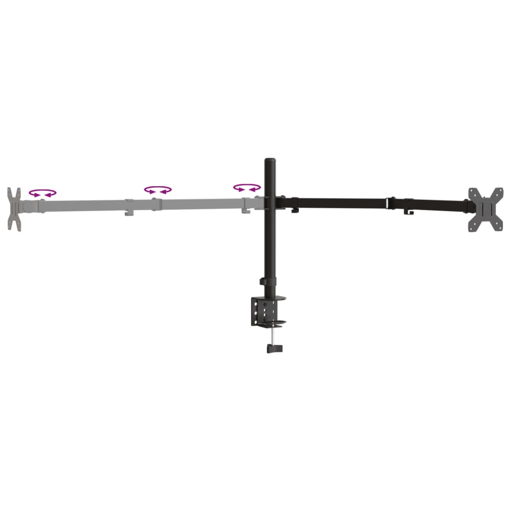 tripla fekete acél monitorállvány VESA 75/100 mm