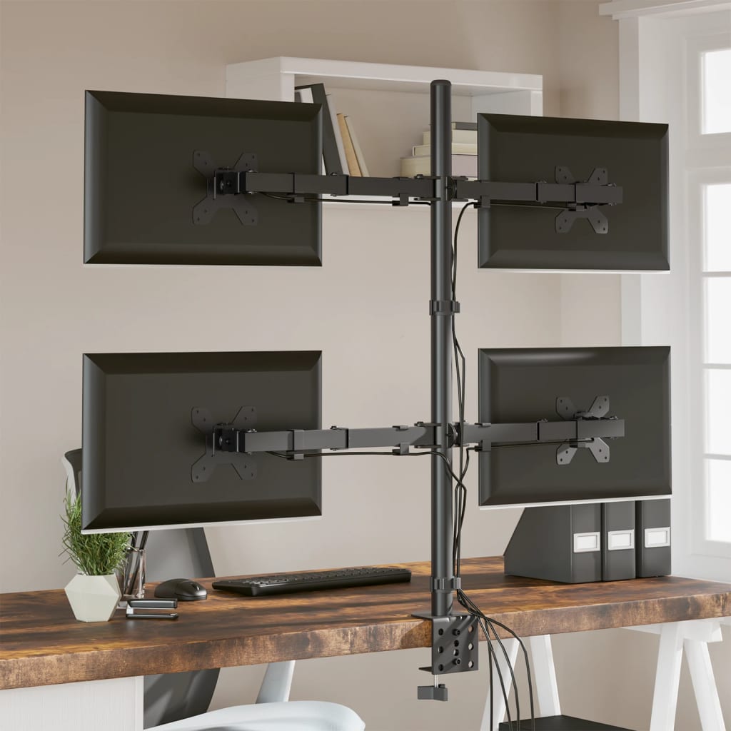 fekete acél monitorállvány VESA 75/100 mm