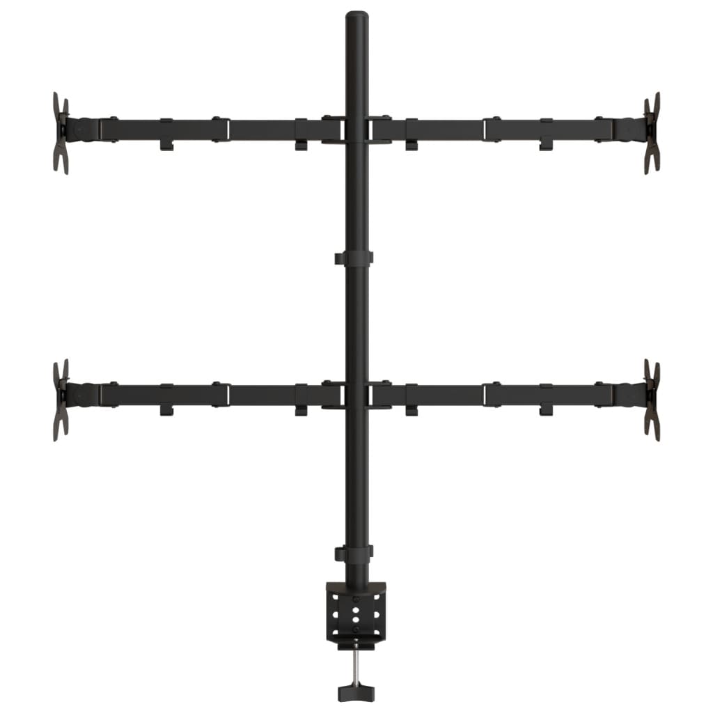 fekete acél monitorállvány VESA 75/100 mm