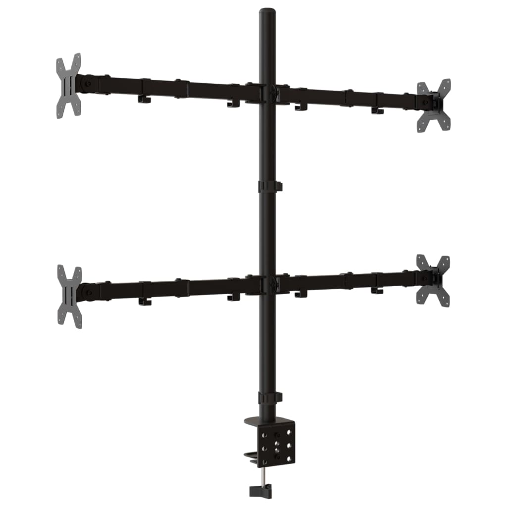fekete acél monitorállvány VESA 75/100 mm