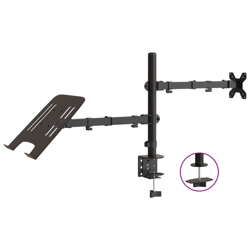 fekete acél monitorállvány VESA 75/100 mm