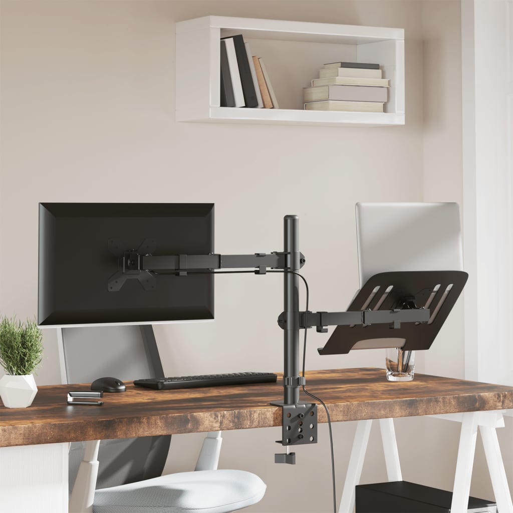 fekete acél monitorállvány VESA 75/100 mm