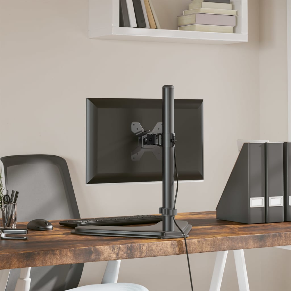 fekete acél monitorállvány VESA 75/100 mm