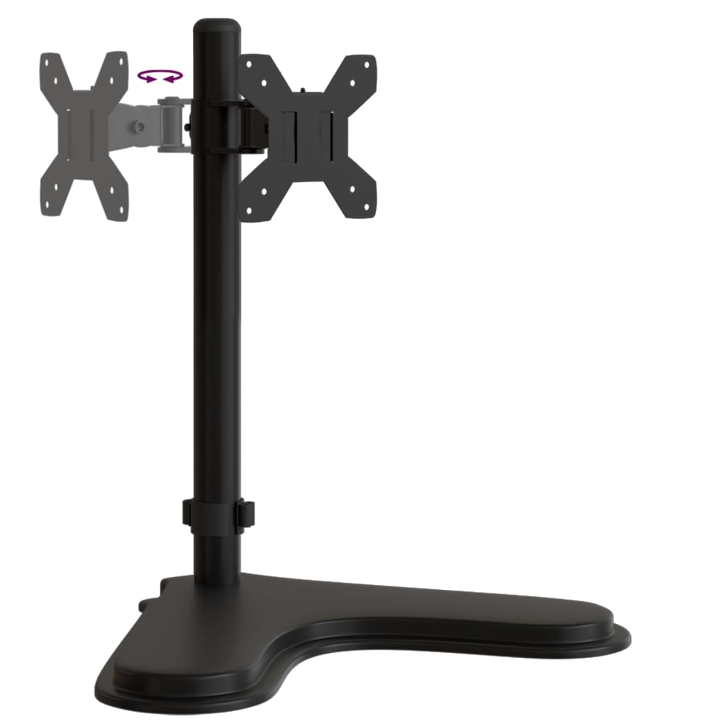 fekete acél monitorállvány VESA 75/100 mm