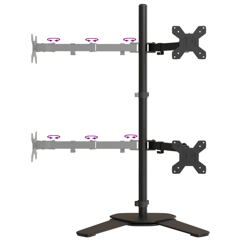 fekete acél monitorállvány VESA 75/100 mm