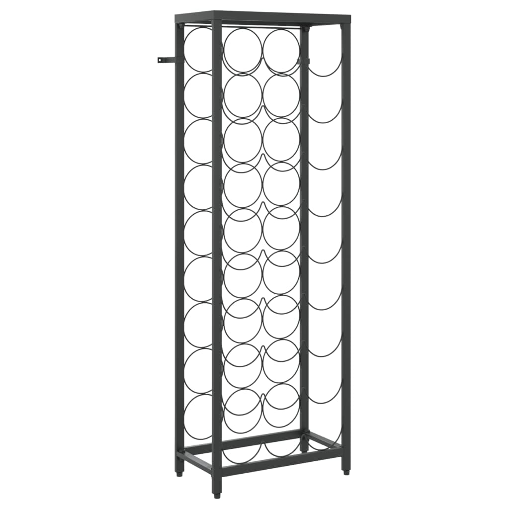 fekete kovácsoltvas bortartó 27 palackhoz 34 x 18 x 100 cm