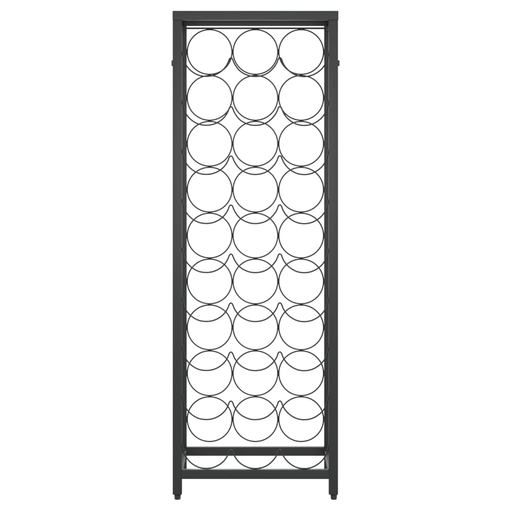 fekete kovácsoltvas bortartó 27 palackhoz 34 x 18 x 100 cm