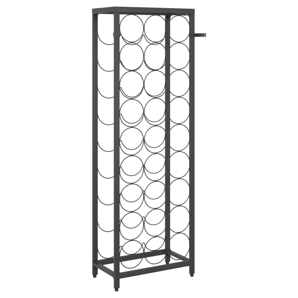 fekete kovácsoltvas bortartó 27 palackhoz 34 x 18 x 100 cm