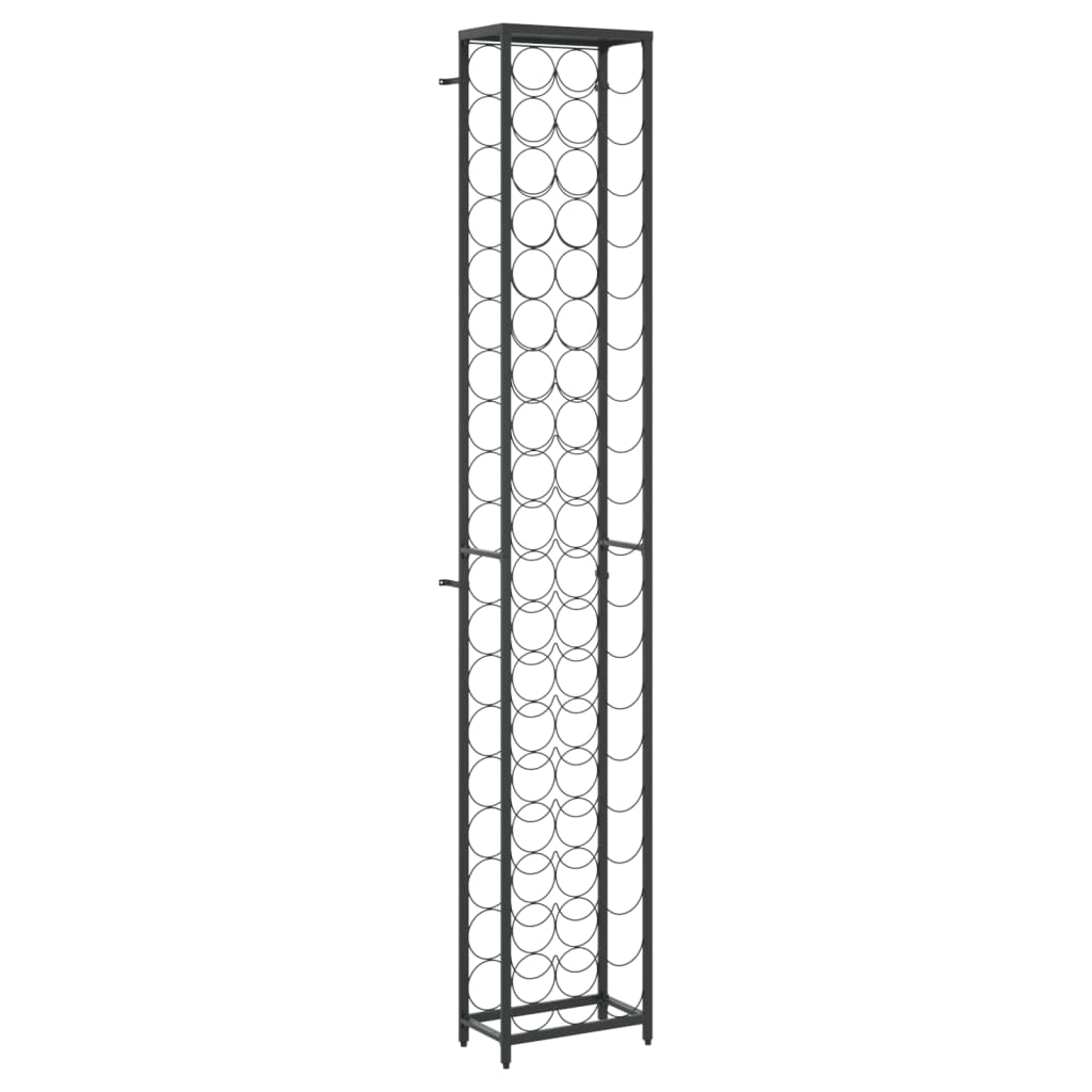 fekete kovácsoltvas bortartó 57 palackhoz 34 x 18 x 200 cm