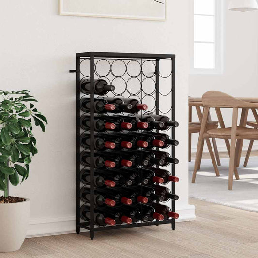fekete kovácsoltvas bortartó 45 palackhoz 54 x 18 x 100 cm