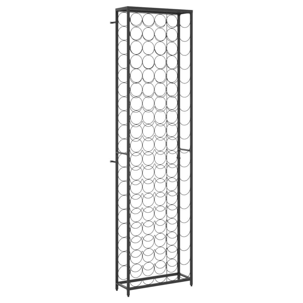 fekete kovácsoltvas bortartó 95 palackhoz 54 x 18 x 200 cm