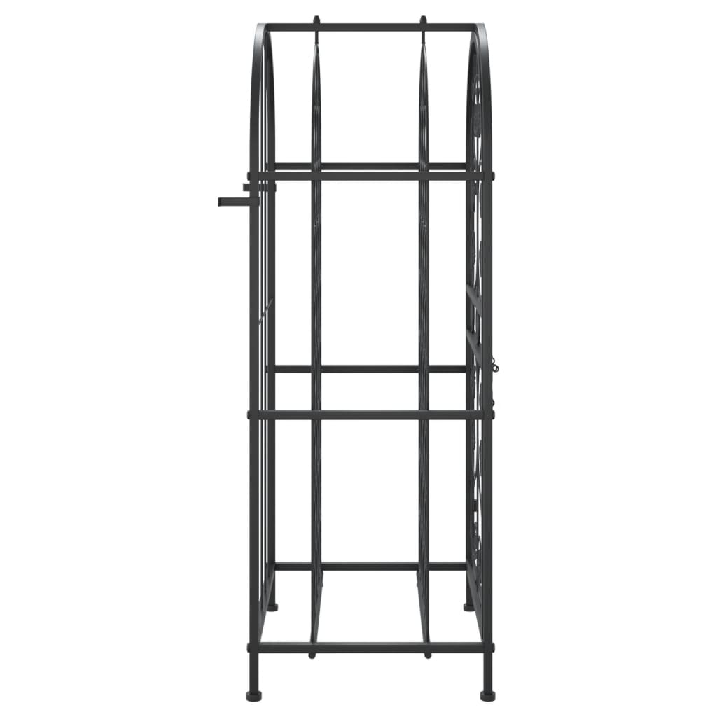 fekete kovácsoltvas bortartó 33 palackhoz 45 x 36 x 100 cm