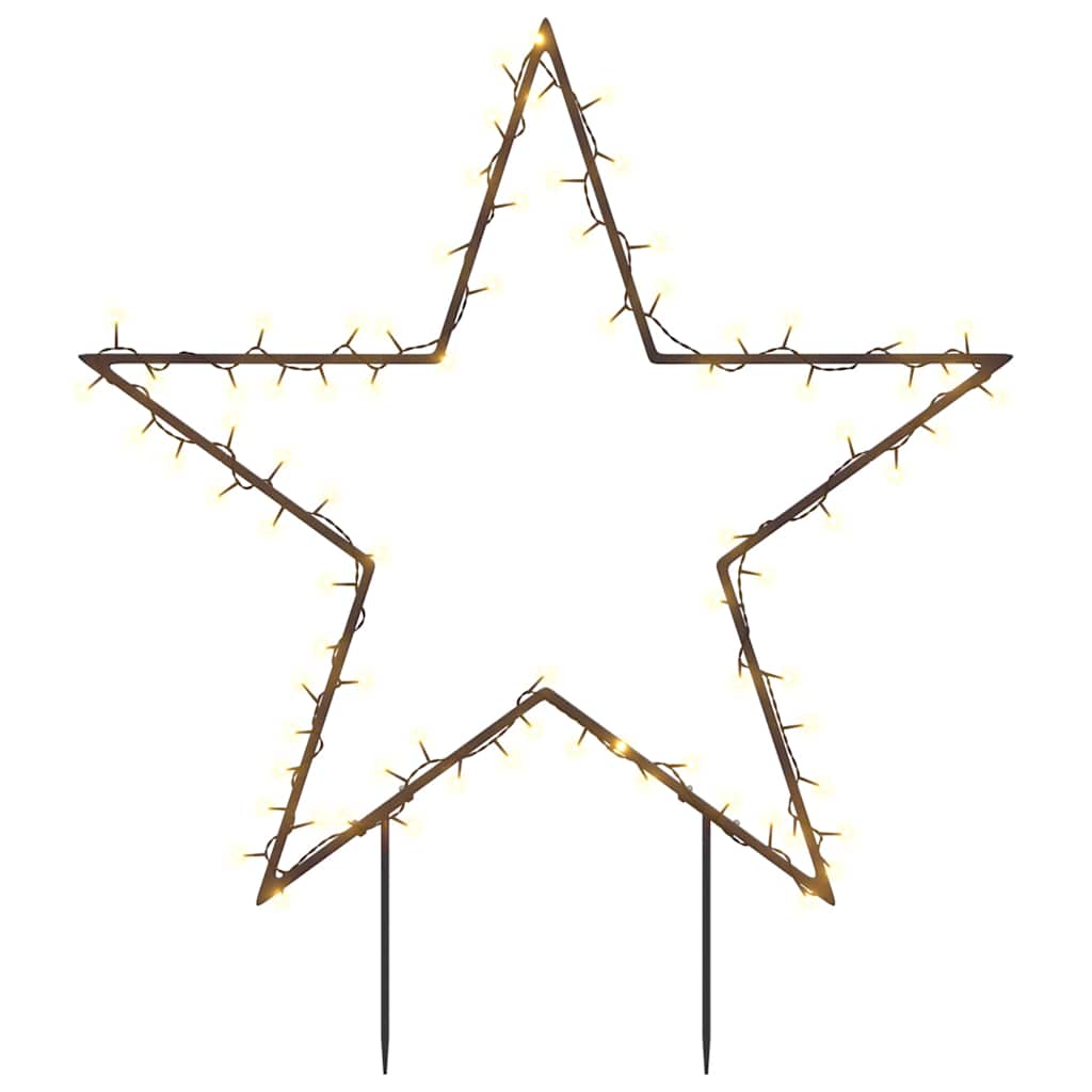 karácsonyi csillag fénydekoráció cövekekkel 80 LED 60 cm