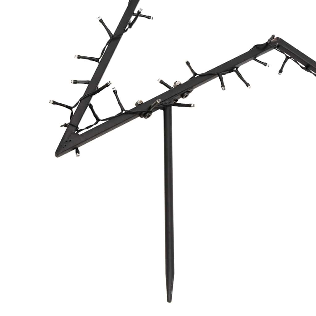 karácsonyi csillag fénydekoráció cövekekkel 80 LED 60 cm