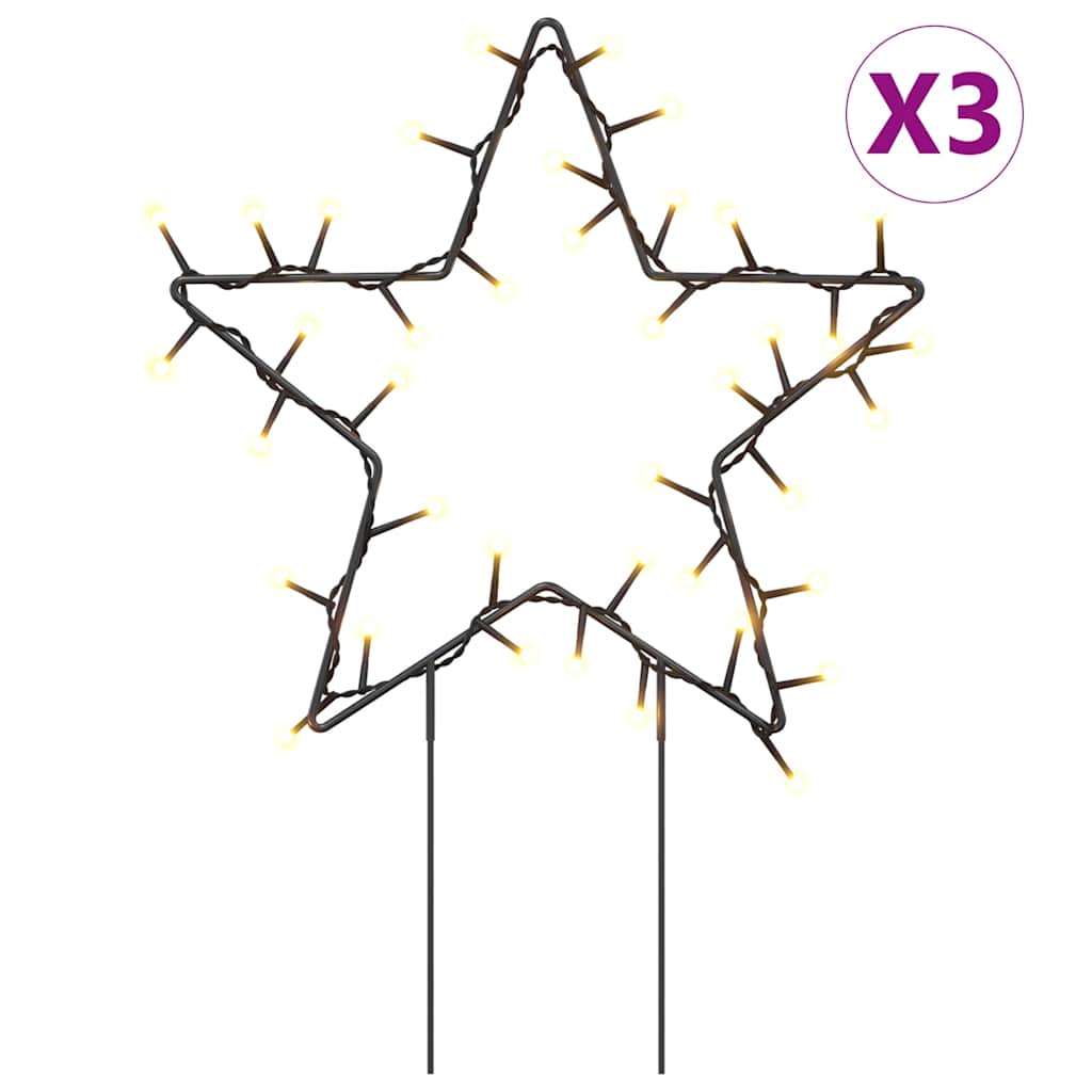 karácsonyi csillag fénydekoráció 3 cövekkel 50 LED 29 cm