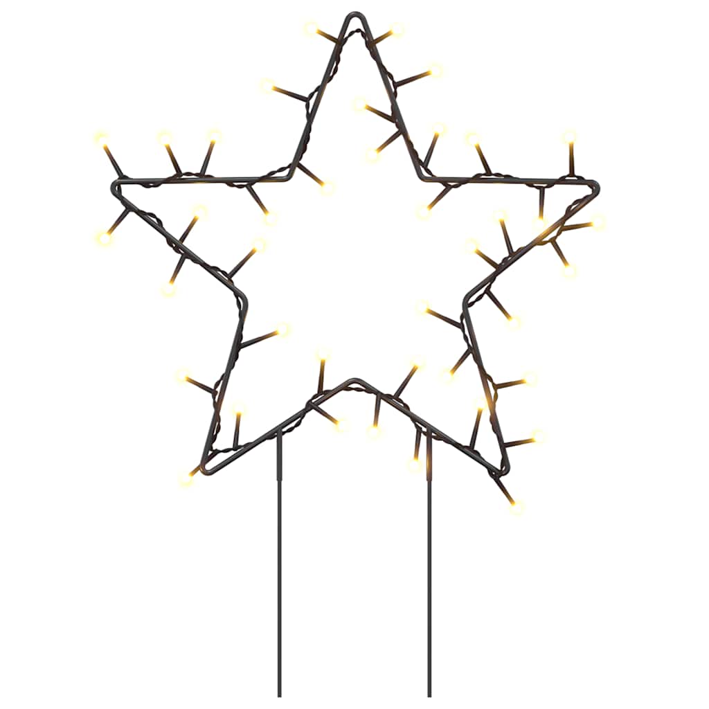 karácsonyi csillag fénydekoráció 3 cövekkel 50 LED 29 cm