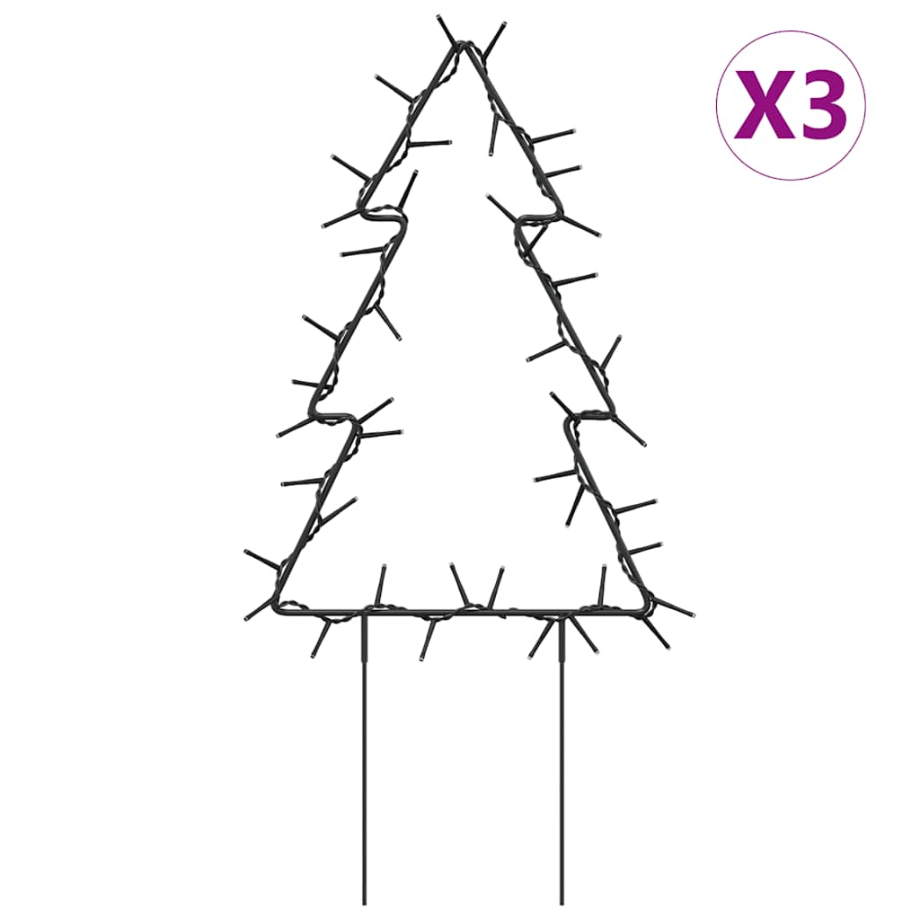 karácsonyfa fénydekoráció 3 db cövekkel 50 LED 29 cm