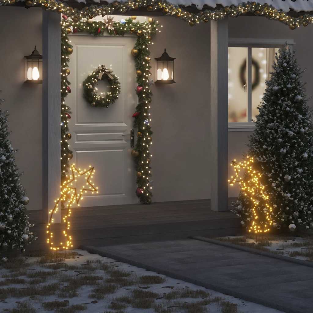 karácsonyi hullócsillag fénydekoráció cövekekkel 115 LED 89 cm