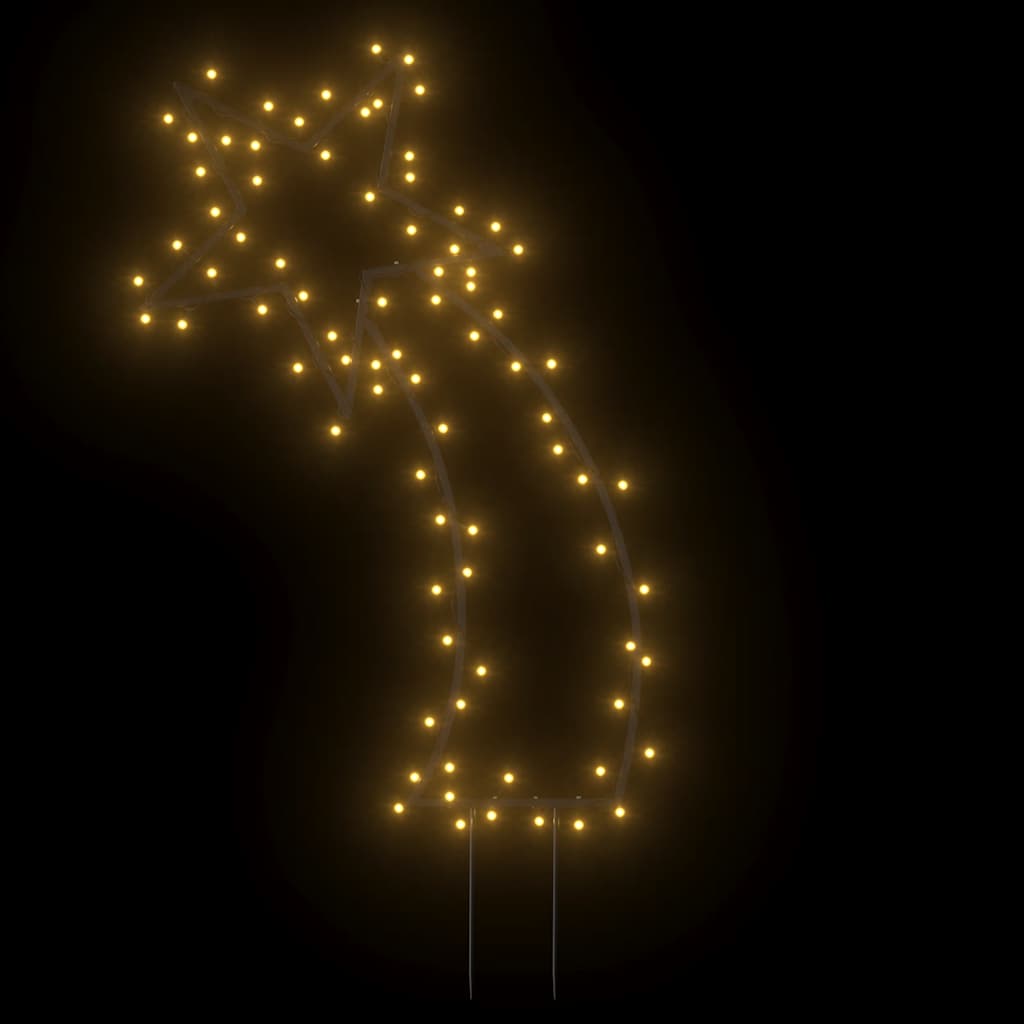 karácsonyi hullócsillag fénydekoráció cövekkel 80 LED 62 cm