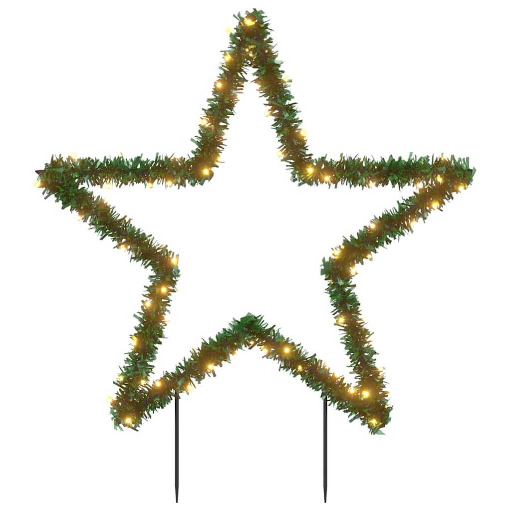 karácsonyi csillag fénydekoráció cövekekkel 80 LED 60 cm