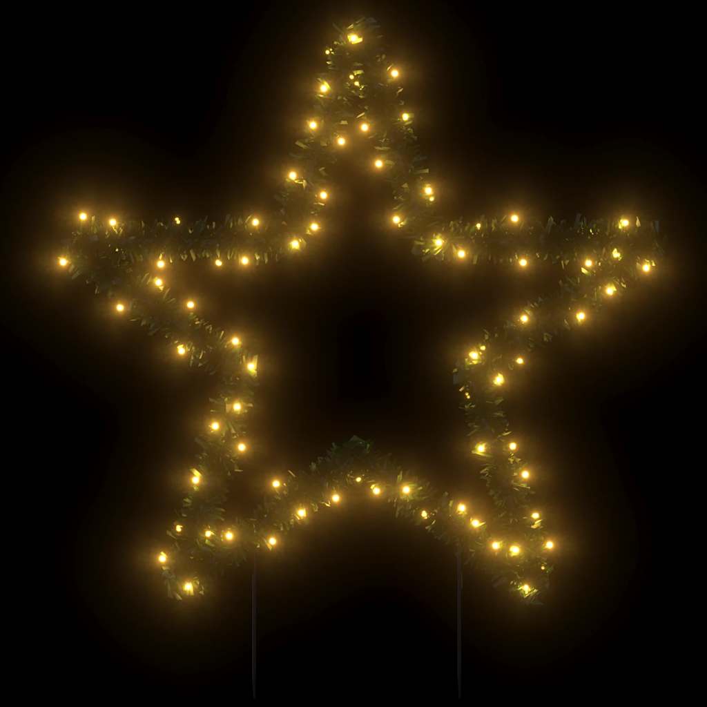karácsonyi csillag fénydekoráció cövekekkel 80 LED 60 cm