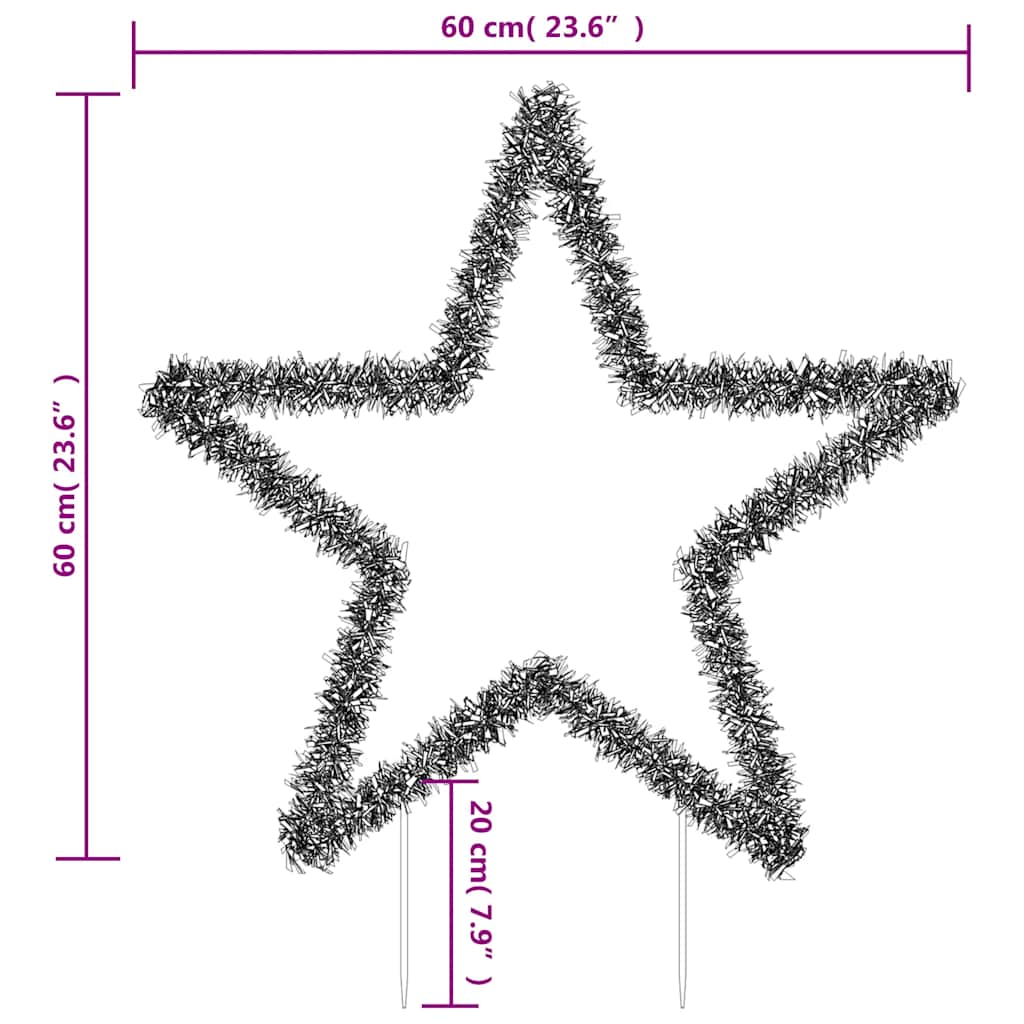 karácsonyi csillag fénydekoráció cövekekkel 80 LED 60 cm
