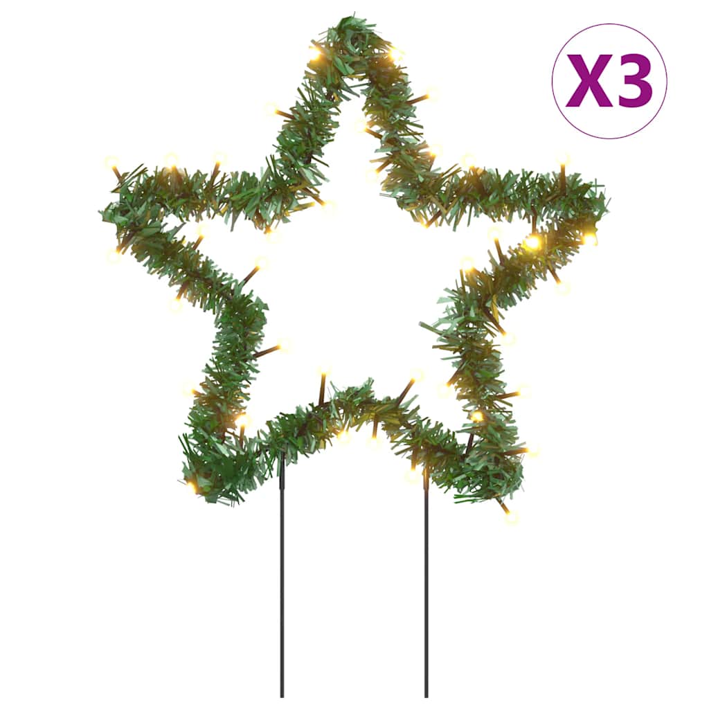 karácsonyi csillag fénydekoráció 3 cövekkel 50 LED 29 cm