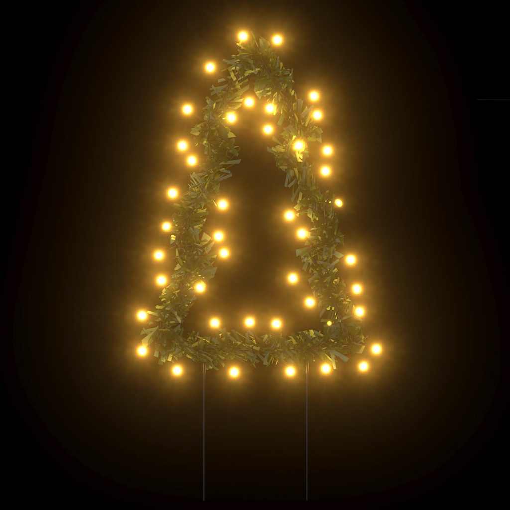 karácsonyfa fénydekoráció 3 db cövekkel 50 LED 30 cm