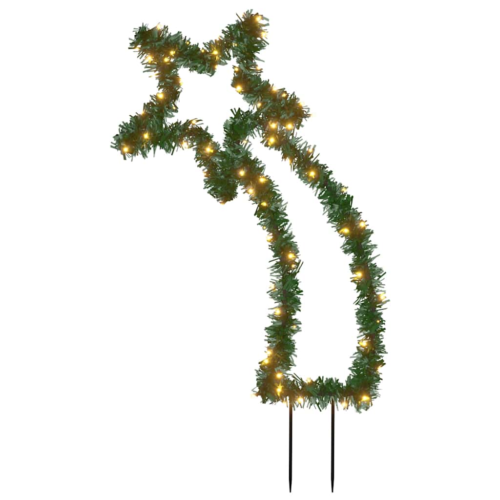 karácsonyi hullócsillag fénydekoráció cövekkel 80 LED 62 cm