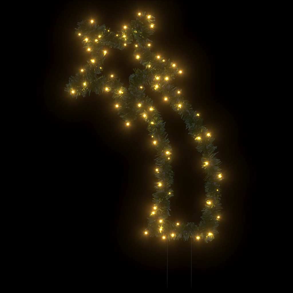 karácsonyi hullócsillag fénydekoráció cövekkel 80 LED 62 cm