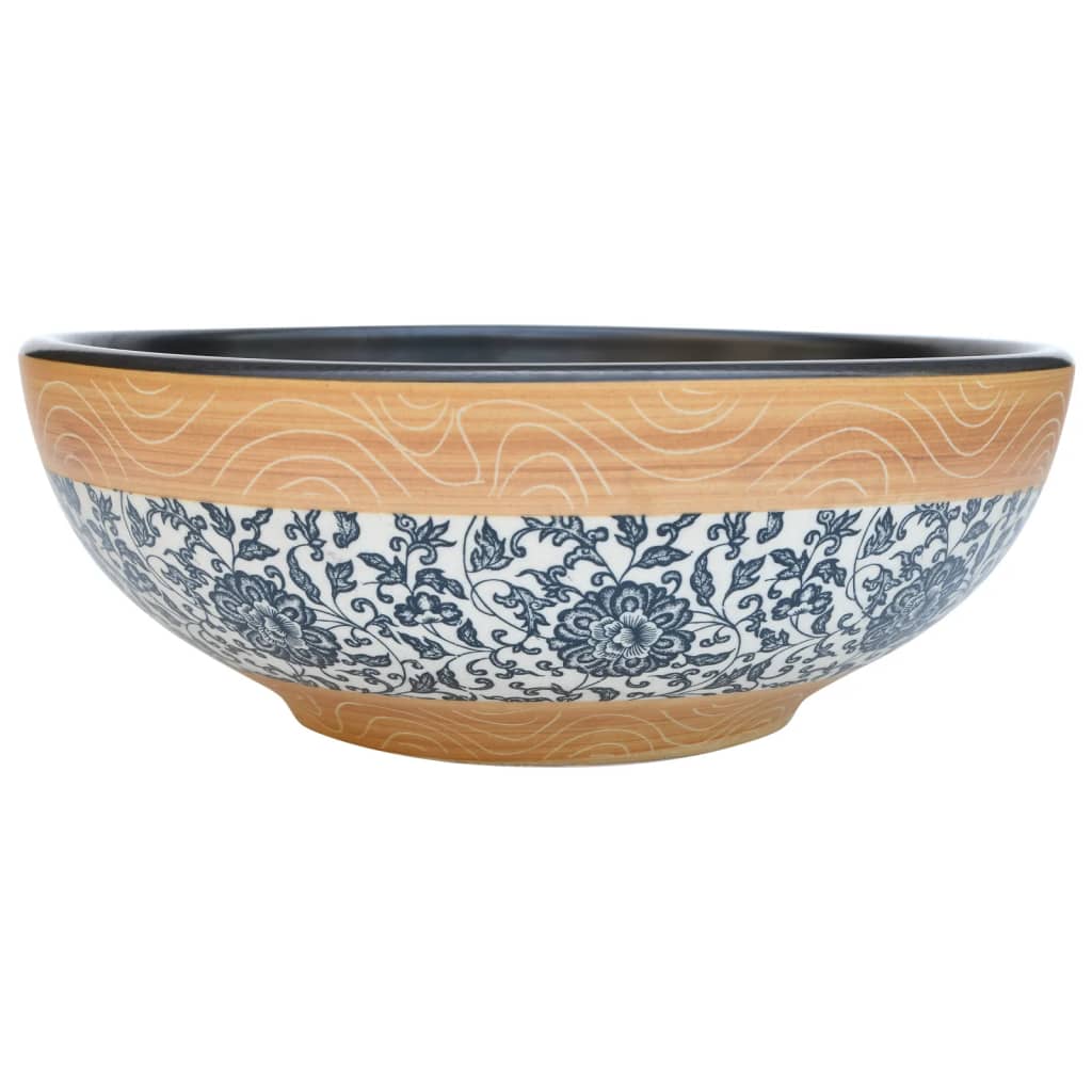 többszínű kerámia kerek asztali mosdó Φ41 x 14 cm