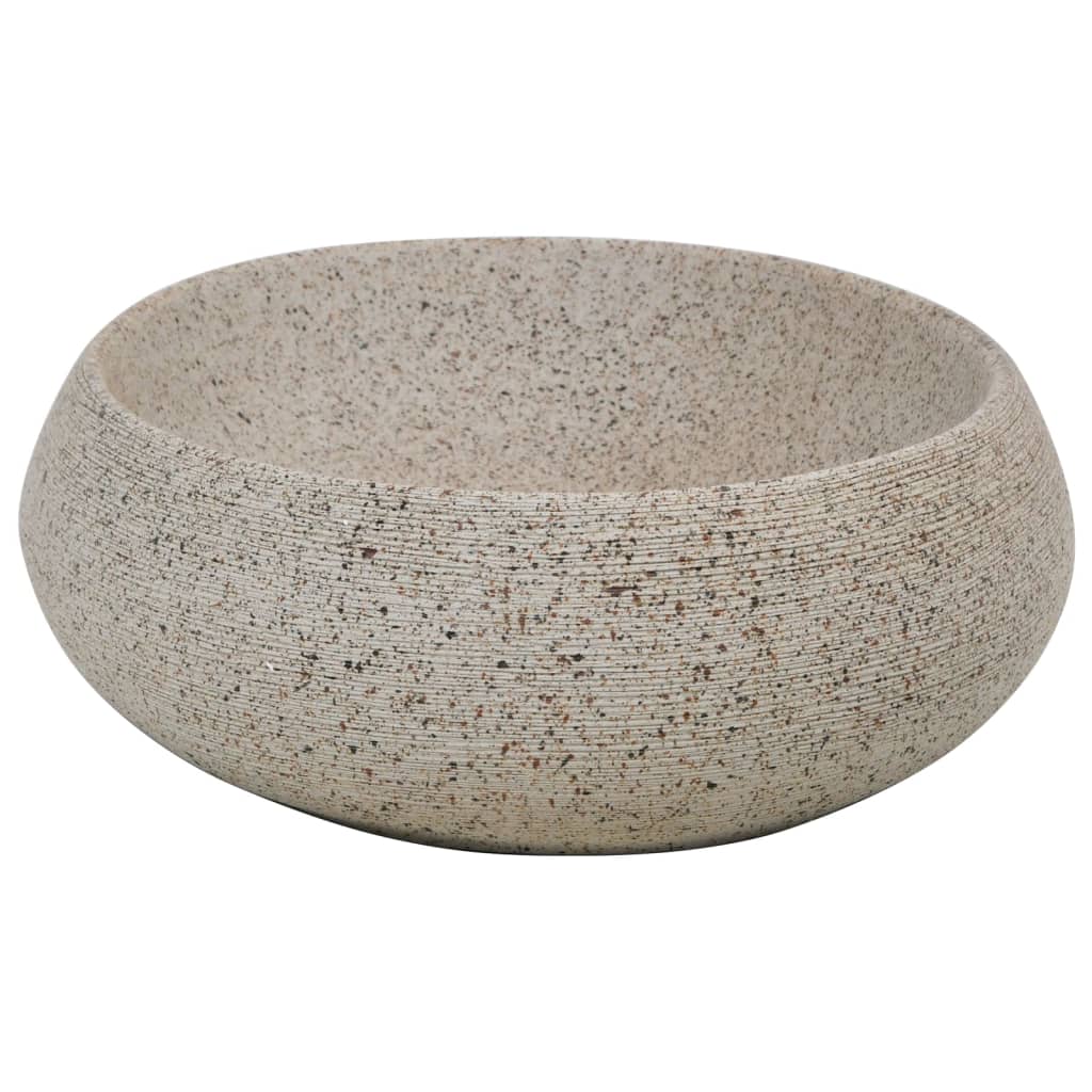 homoszínű kerámia ovális asztali mosdó 59 x 40 x 15 cm
