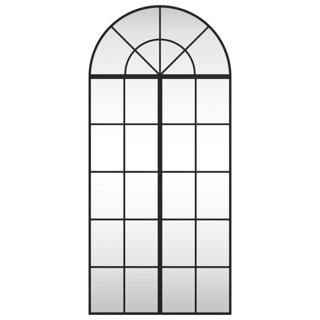 fekete ívelt vas fali tükör 60x130 cm