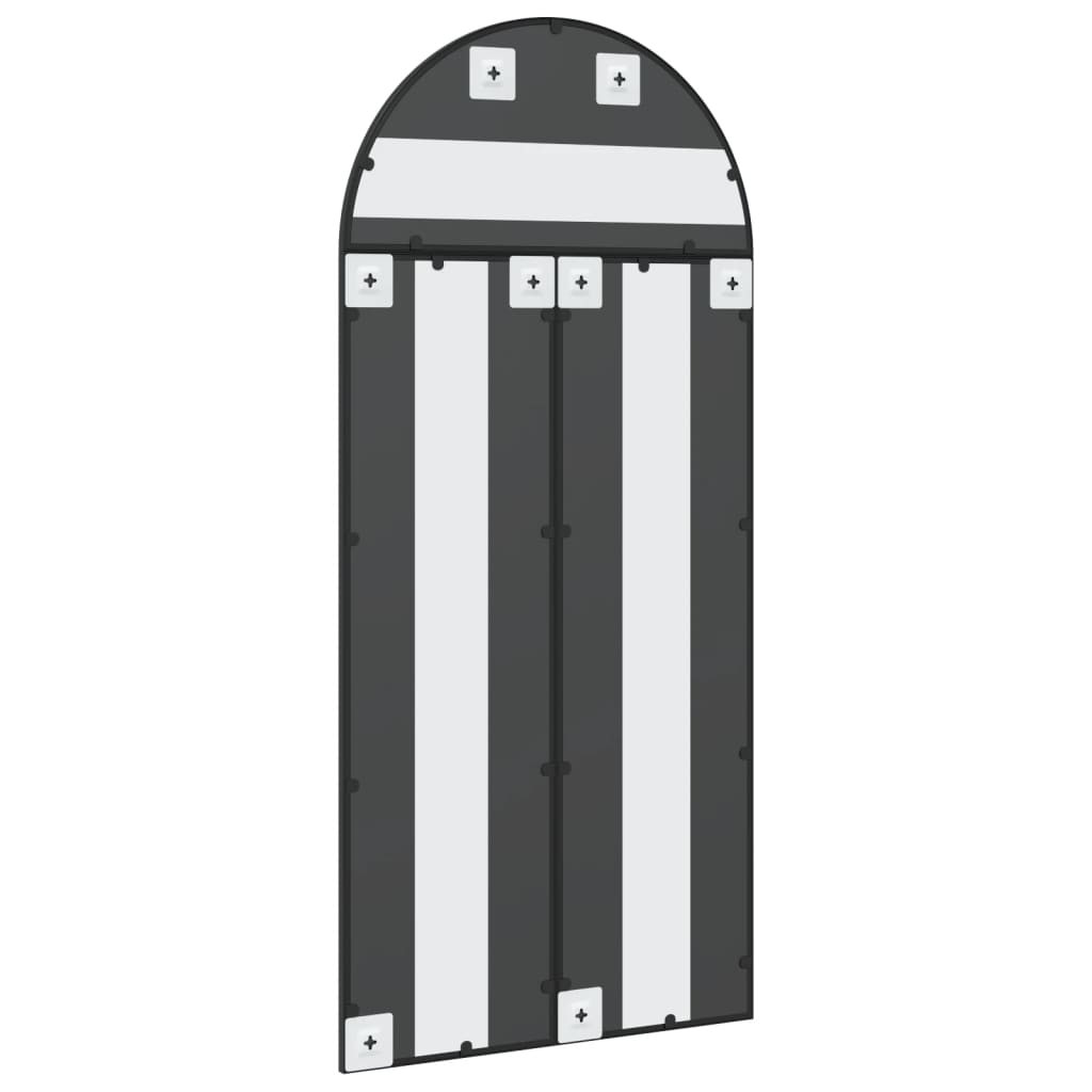 fekete ívelt vas fali tükör 60x130 cm
