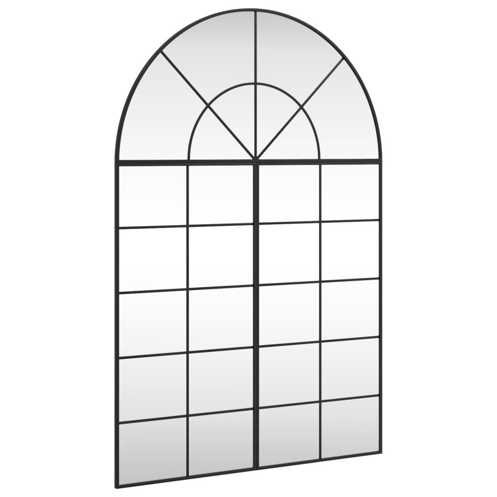 fekete ívelt vas fali tükör 100x150 cm