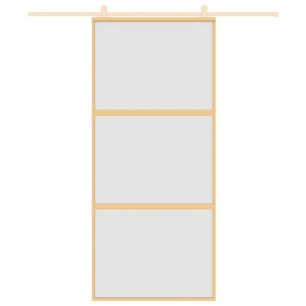 aranyszínű ESG tejüveg és alumínium tolóajtó 90 x 205 cm
