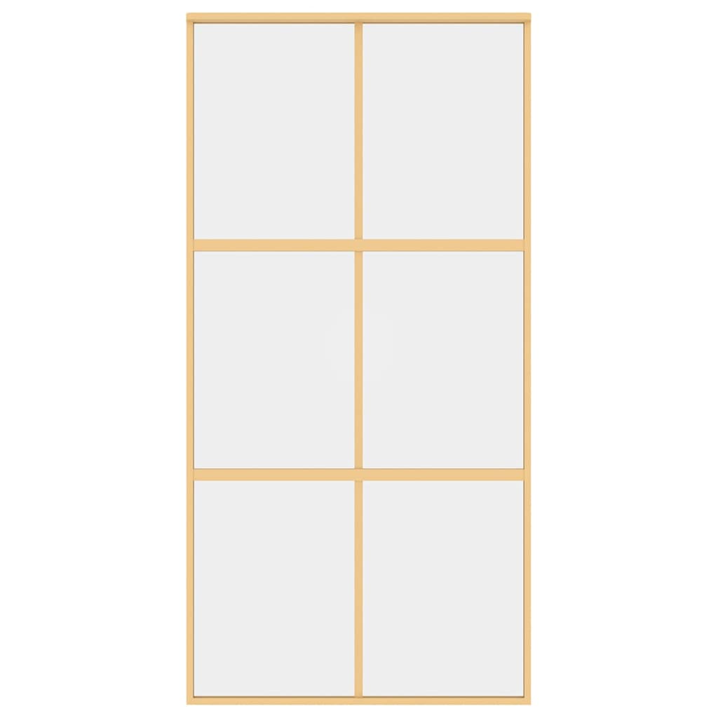 aranyszínű átlátszó ESG üveg és alumínium tolóajtó 102,5x205 cm