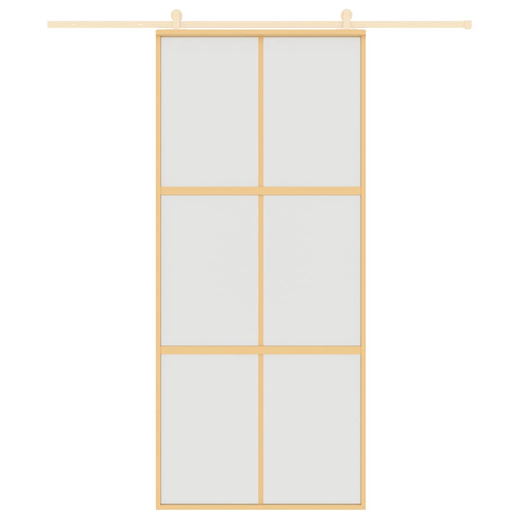 aranyszínű ESG tejüveg és alumínium tolóajtó 90 x 205 cm