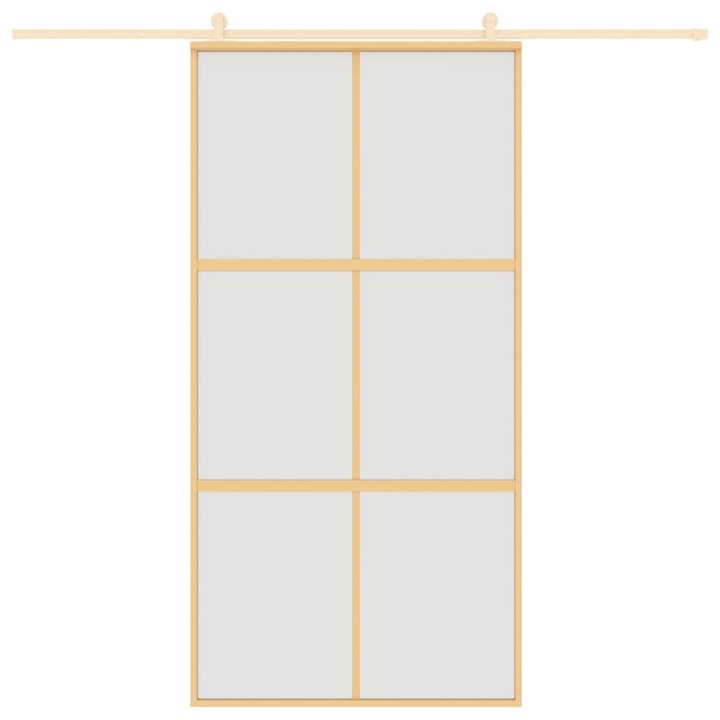 aranyszínű ESG tejüveg és alumínium tolóajtó 102,5 x 205 cm