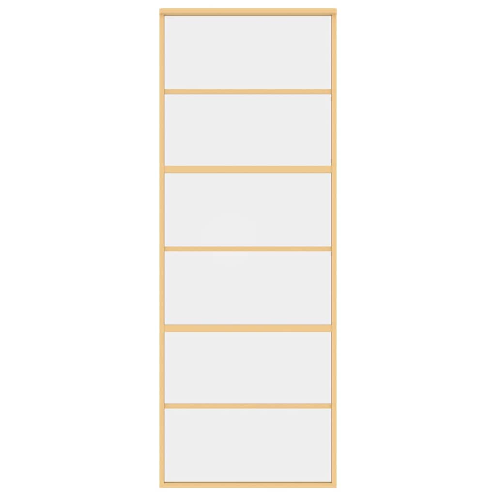 aranyszínű átlátszó ESG üveg és alumínium tolóajtó 76 x 205 cm