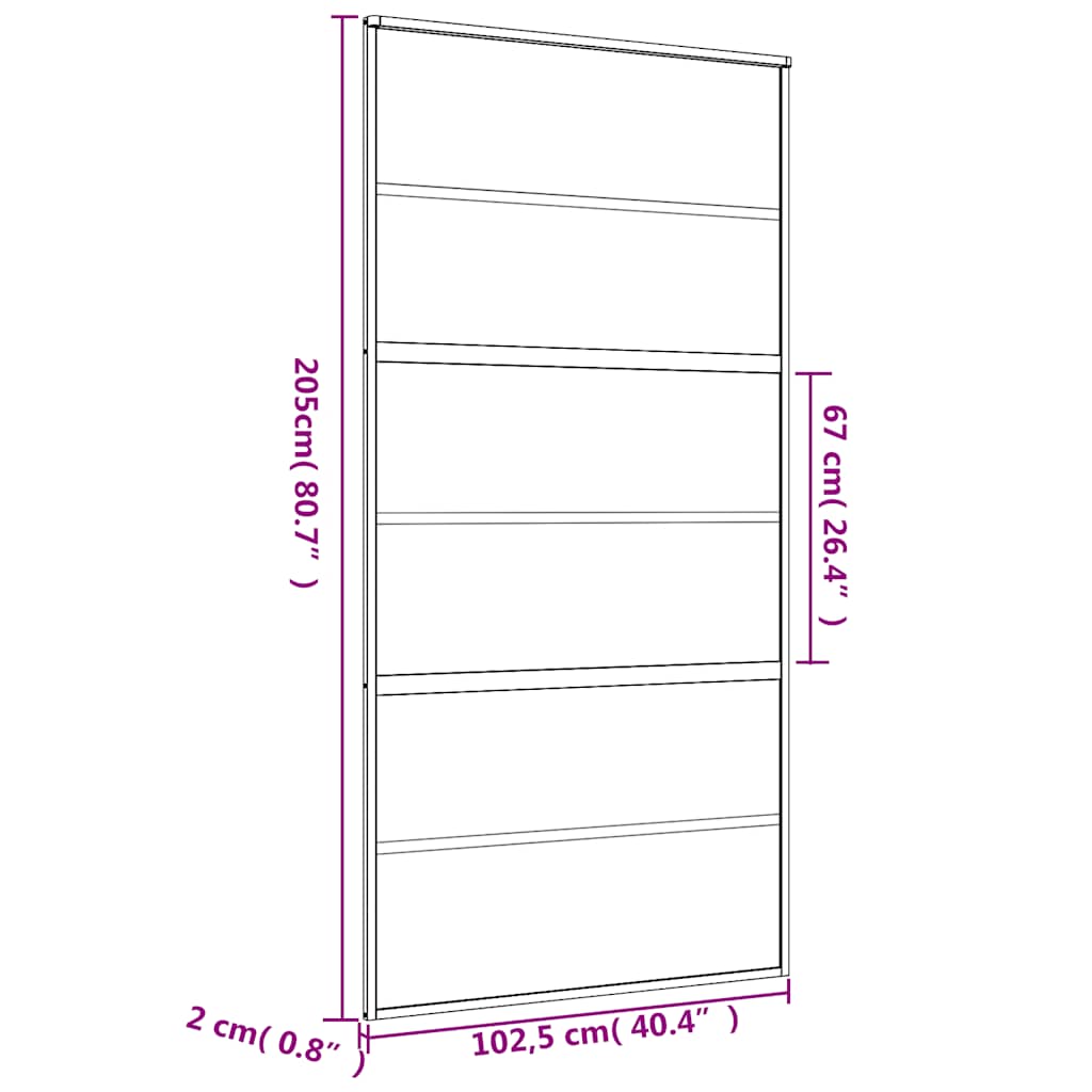 aranyszínű átlátszó ESG üveg és alumínium tolóajtó 102,5x205 cm