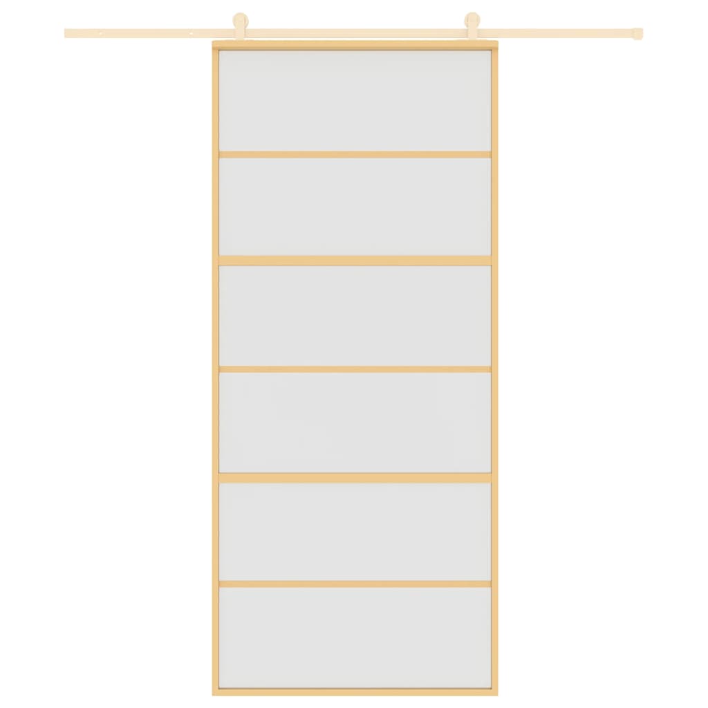 aranyszínű ESG tejüveg és alumínium tolóajtó 90 x 205 cm