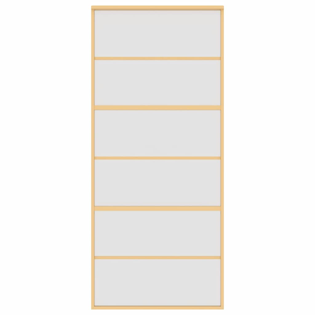 aranyszínű ESG tejüveg és alumínium tolóajtó 90 x 205 cm