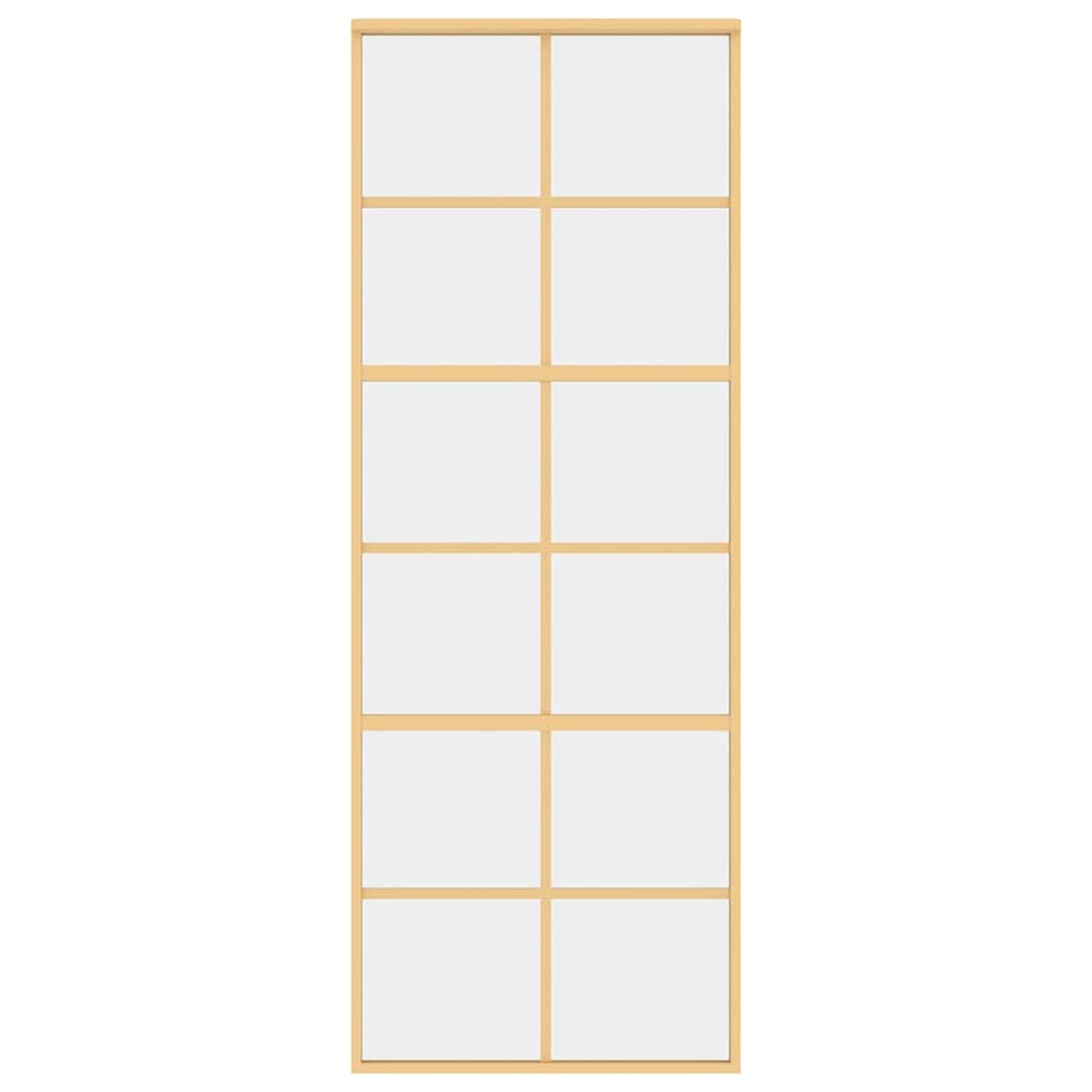 aranyszínű átlátszó ESG üveg és alumínium tolóajtó 76 x 205 cm