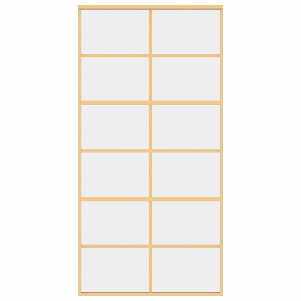 aranyszínű átlátszó ESG üveg és alumínium tolóajtó 102,5x205 cm